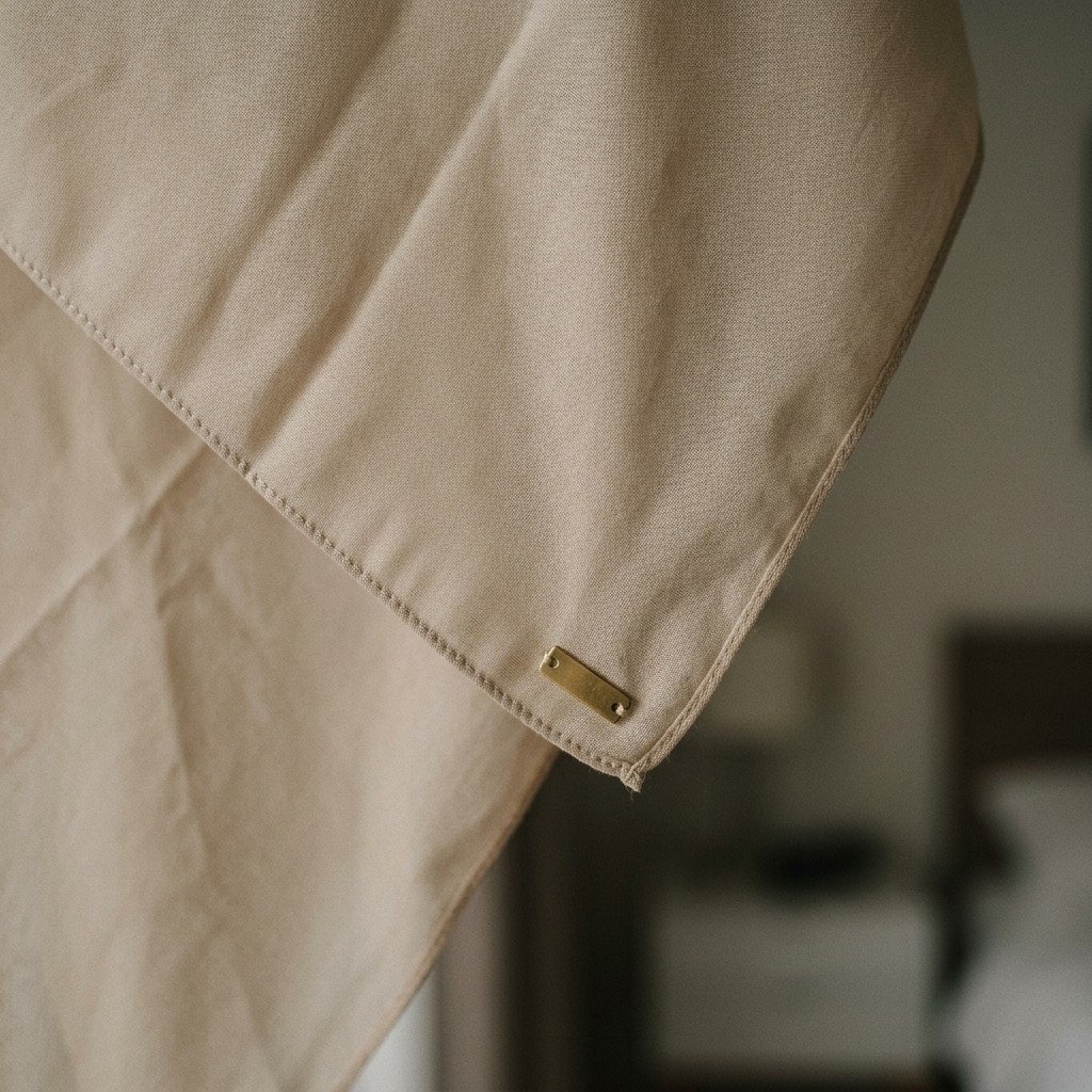 Detail jahit tepi Pashmina Alun Voal.