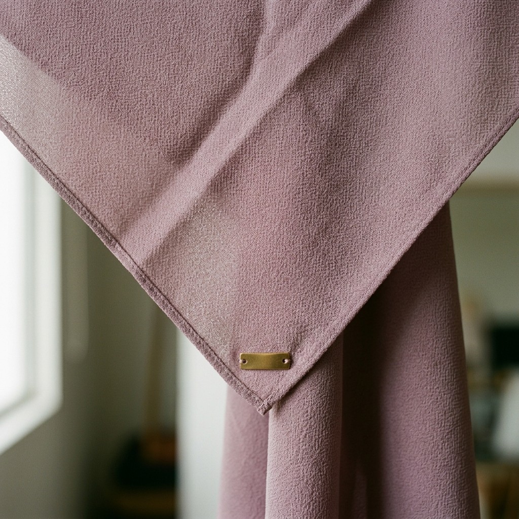 Detail tekstur kulit jeruk diamond crepe.